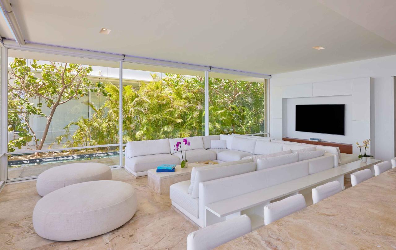 los cabos three bedroom casita indoor living area with TV