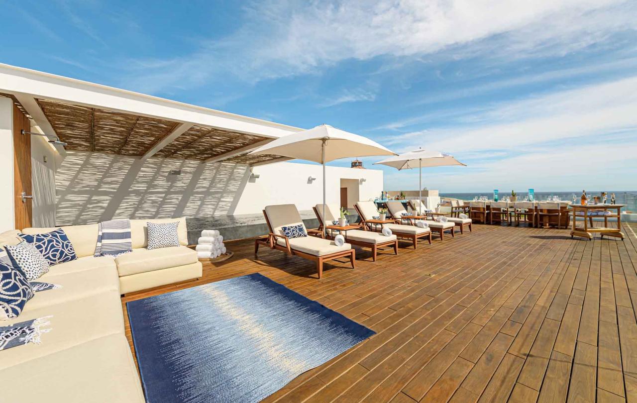 los cabos outdoor lounging area with couches and chaise