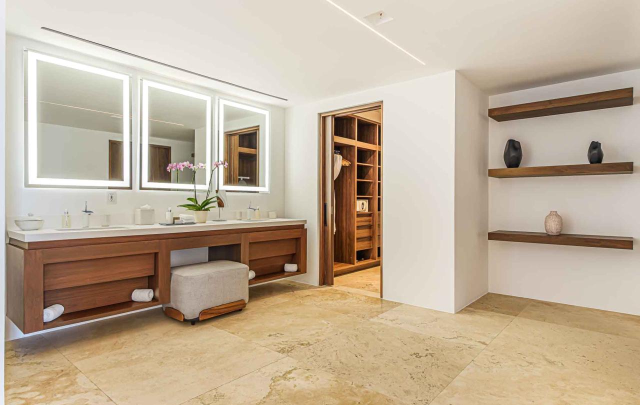 los cabos double sink vanity in bathroom