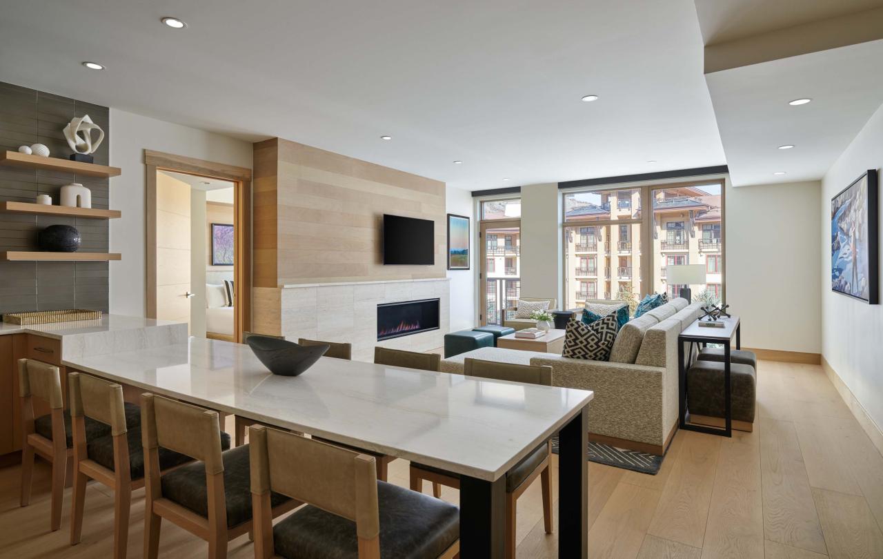 cirque two bedroom residence dining area and living room