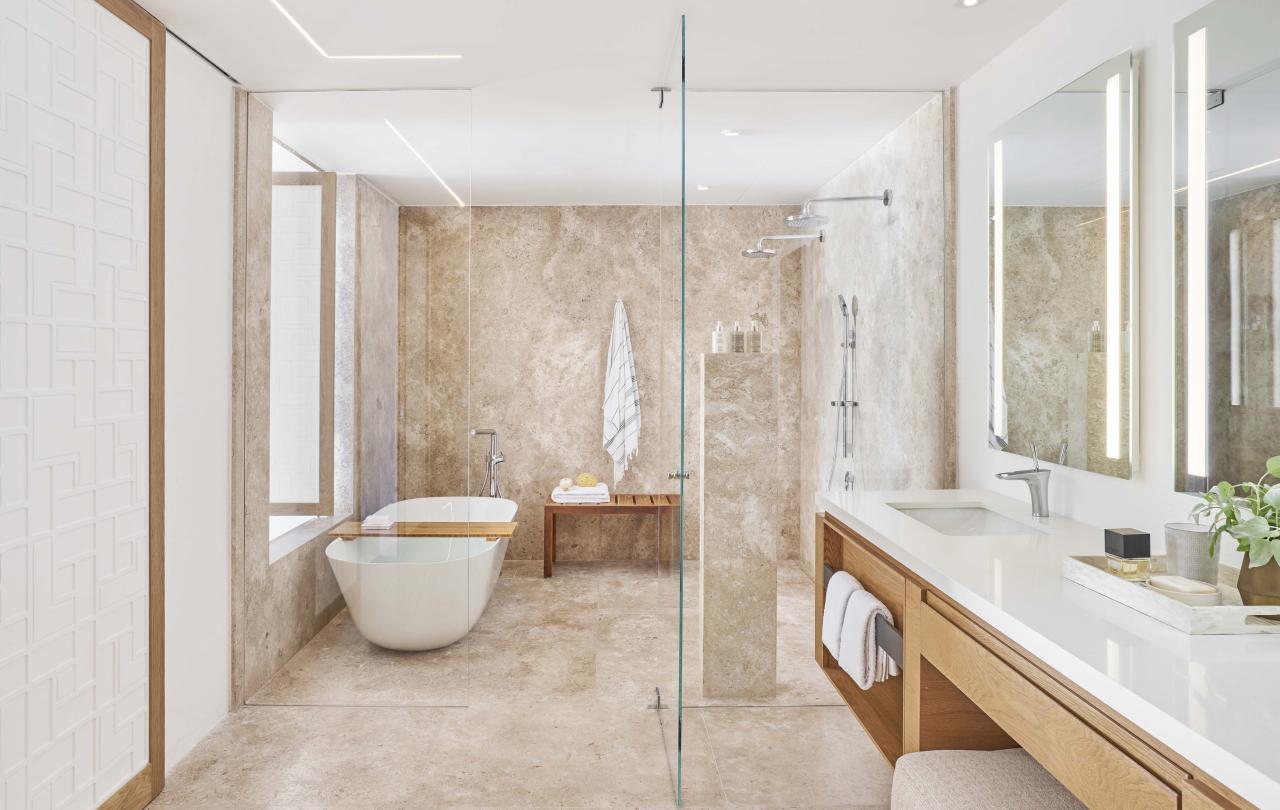 interior view of bathroom with soaker tub in Los Cabos Junior Suite