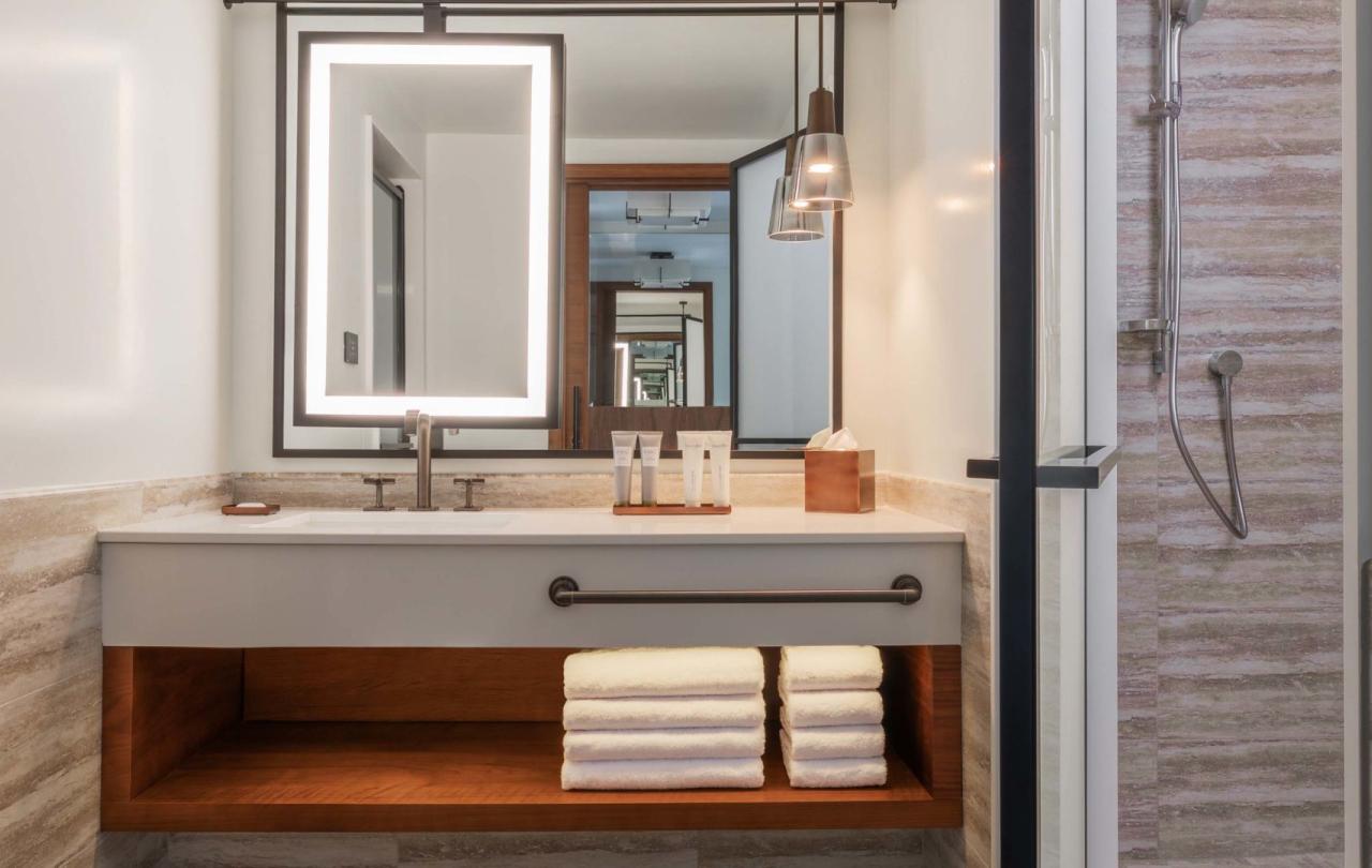 A vanity with the lights on in a room at Viceroy Kopaonik Serbia