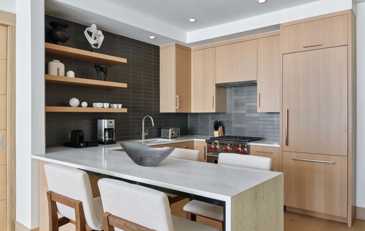 A modern kitchen in a Snowmass hotel room
