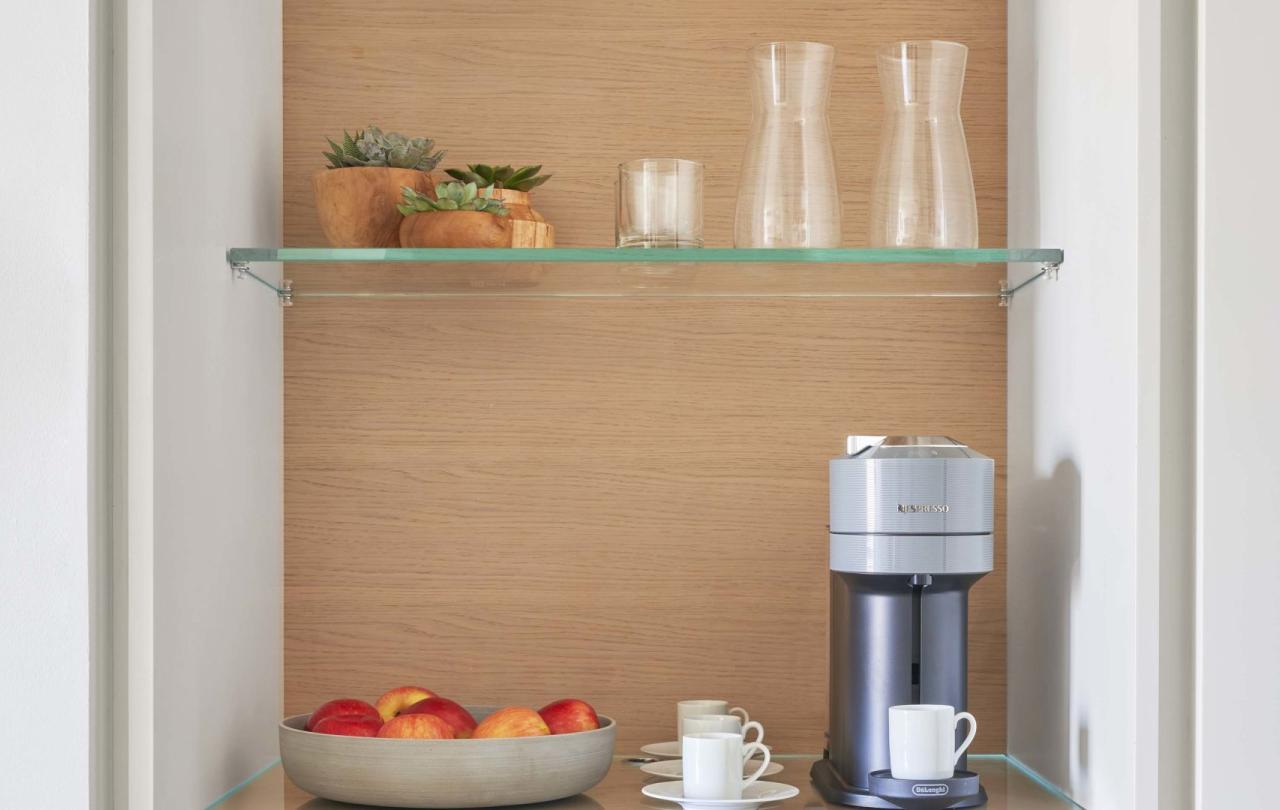 A coffee station with fruit in a room at Viceroy Zena Washington