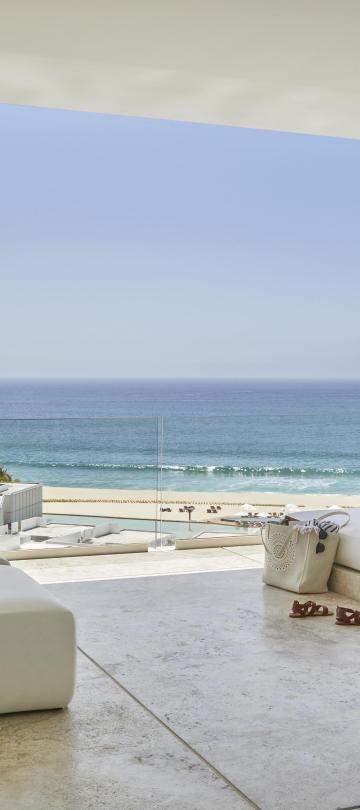 balcony seating with beach ocean view