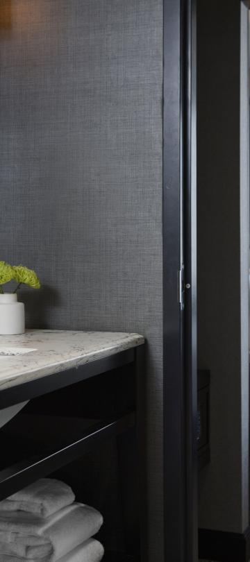 Bathroom with view of bedroom