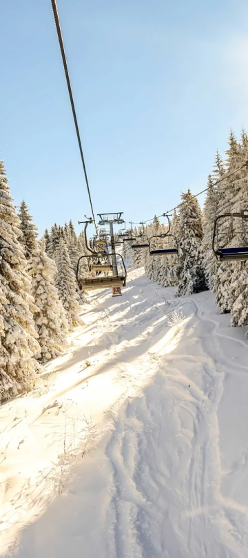 A ski lift in the middle of the forest in Viceroy Serbia