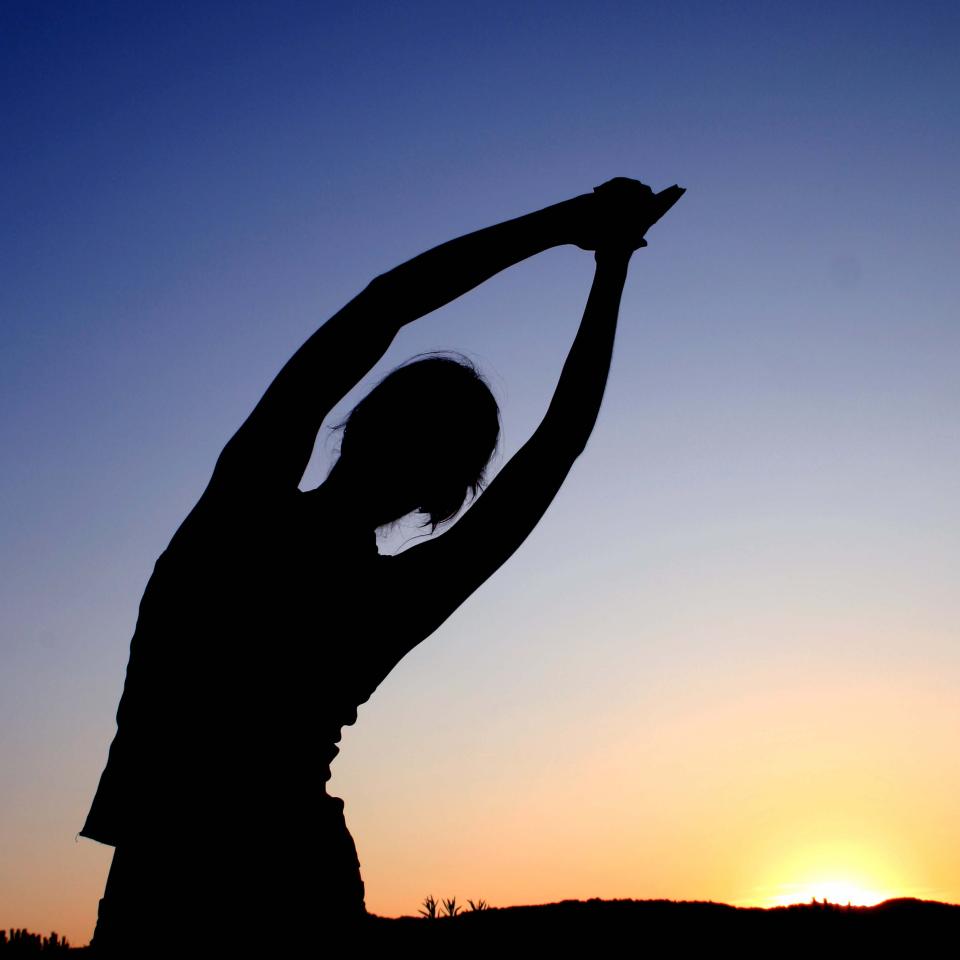 shadow of a person stretching