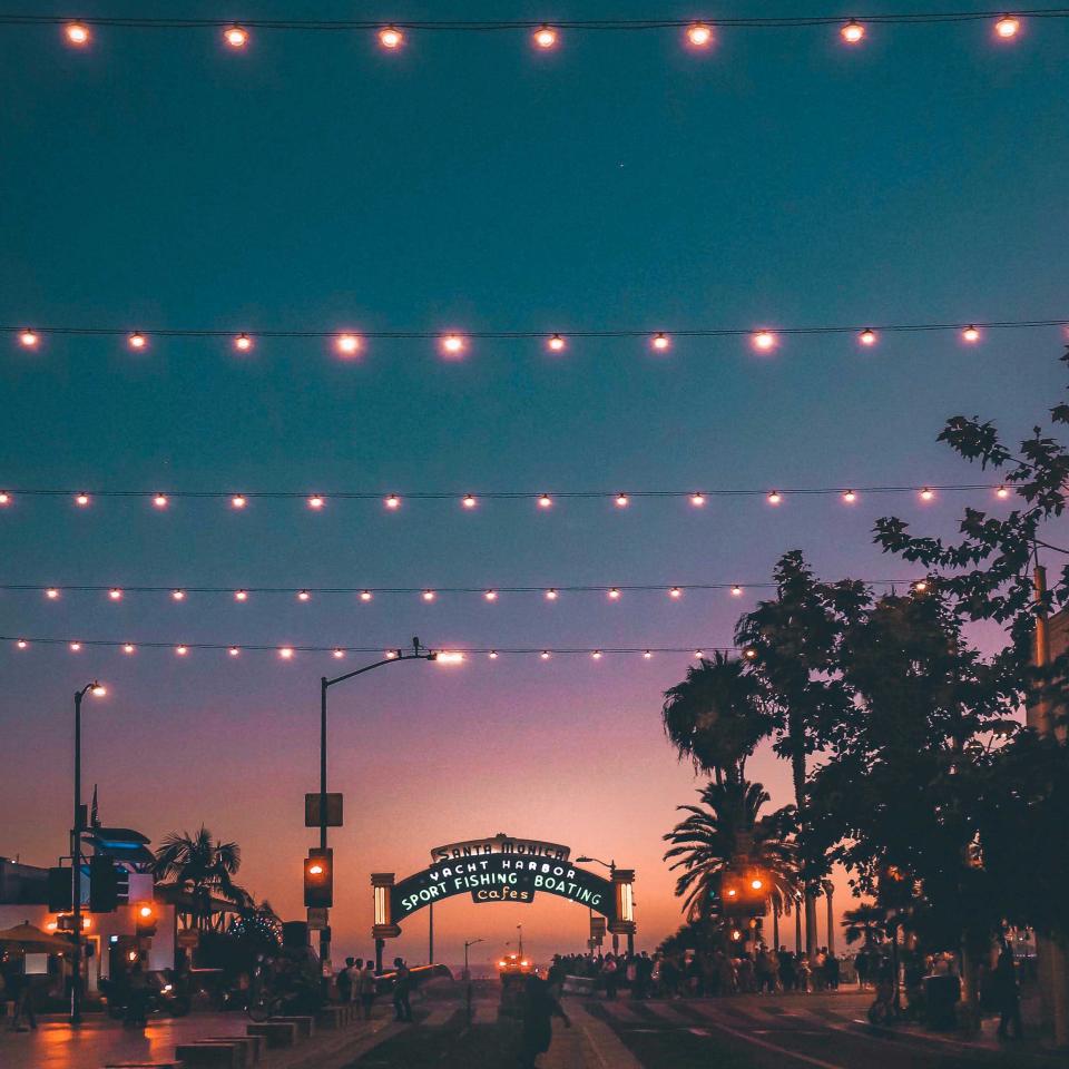 Santa Monica pier at sunset
